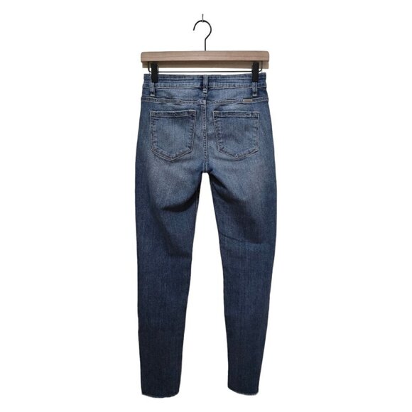 Kancan Mid-Rise Distressed Raw Hem Ankle Skinny Jeans Sz 27 - Picture 7 of 10